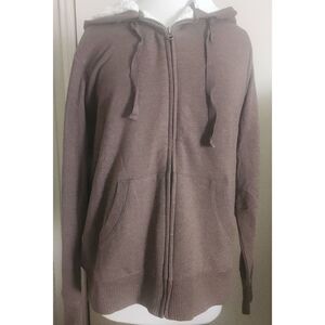 034 Faded Glory NWT brown hoodie with cream sherpa lining